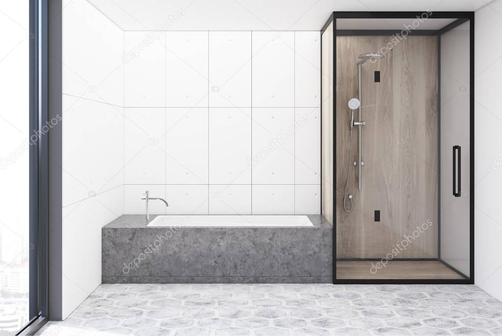 Azulejo blanco baño interior — Fotos de Stock © denisismagilov #176514398