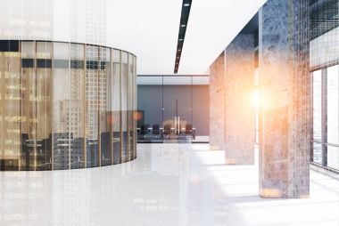 Beyaz oda ofis ve bekleme odası tonda