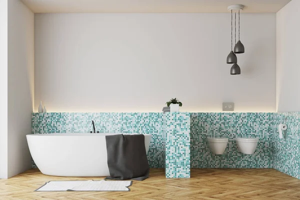 Green tile bathroom and toilet