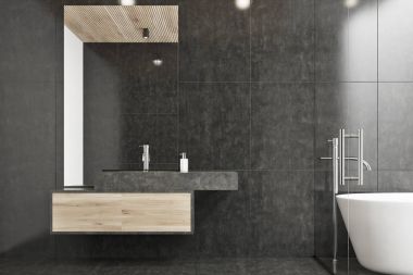 Siyah banyo lavabo ile