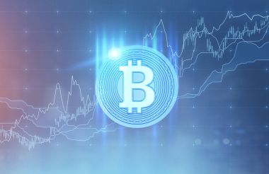Parlayan bitcoin işareti, grafikler