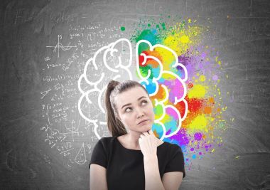 T shirt, beyin dalgın kadın