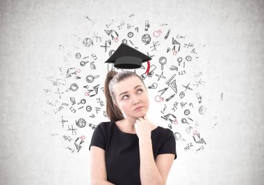 Dalgın kadın T shirt, eğitim