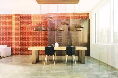 Tuğla yemek odası iç, kanepe