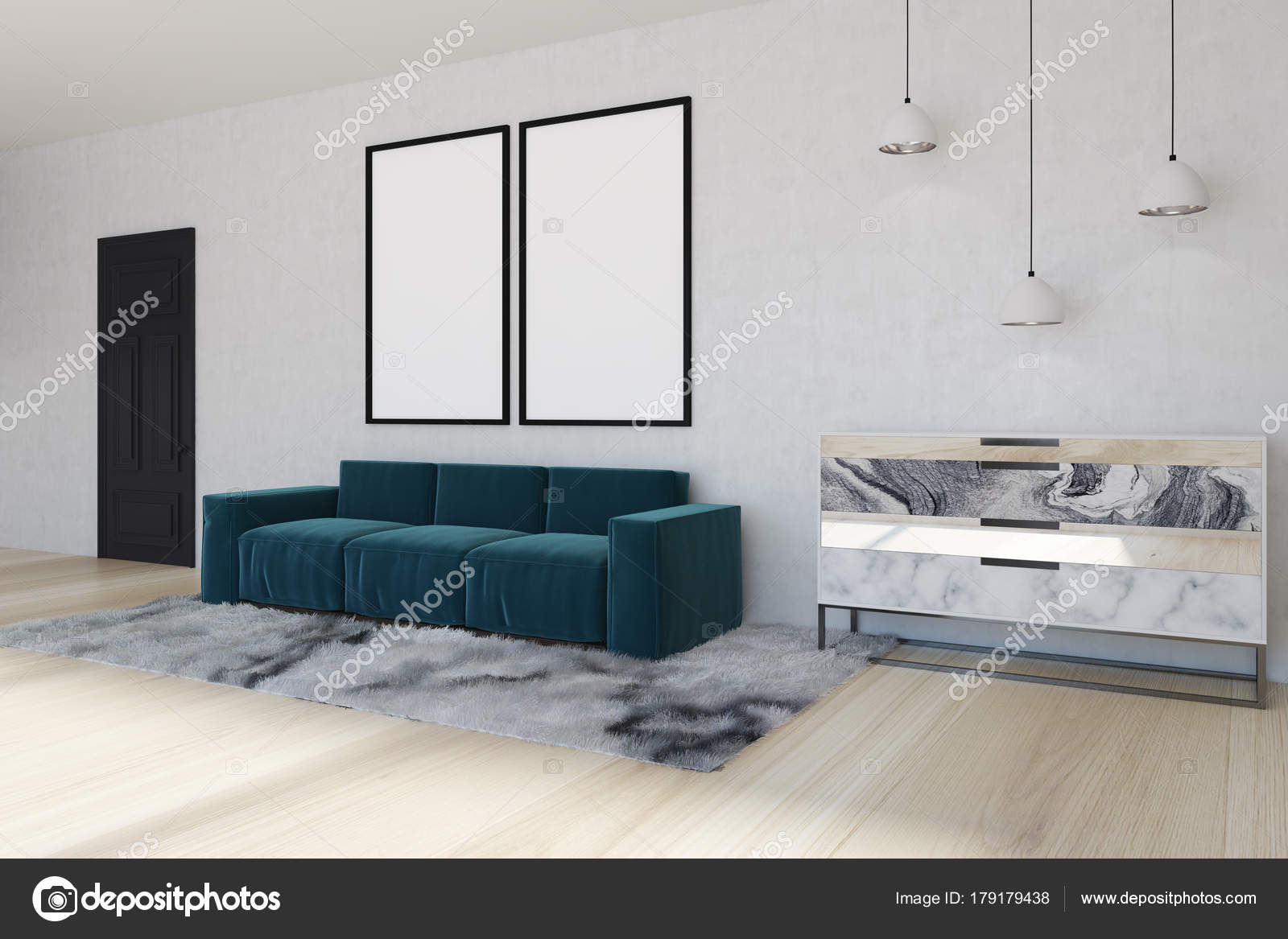 Spiegel woonkamer, blauwe hoekbank, kant — Stockfoto ... Spiegel woonkamer, blauwe hoekbank, kant — Stockfoto ...