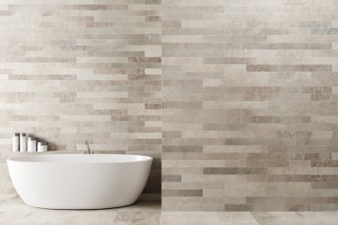 Beyaz ahşap banyo, küvet