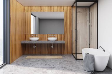 Ahşap banyo, ayna