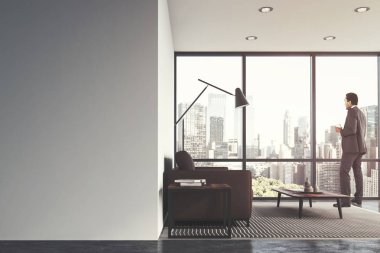 Oturma odası kanepe, iç, kahverengi beyaz