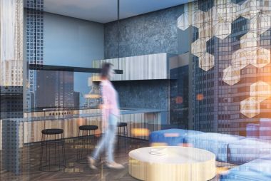 Altıgen desen salon ve bar köşe bulanıklığı