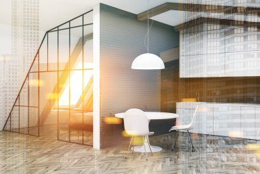 Tonda gri tavan yemek odası iç