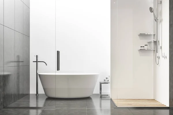 Preto e branco banheiro de perto — Fotografia de Stock