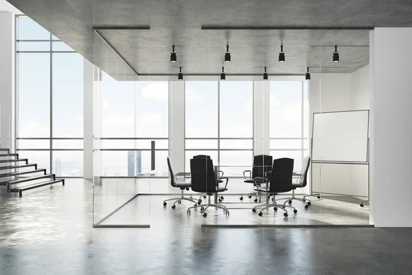 Sala conferenze in vetro e bianco — Foto Stock