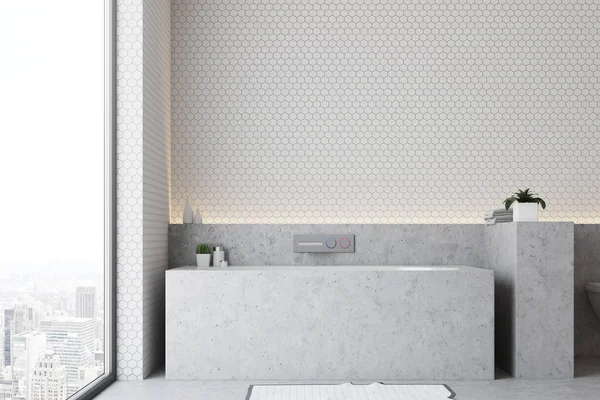 Witte badkamer grijze tub close-up — Stockfoto