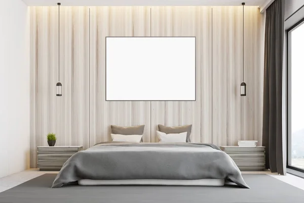 Wooden bedroom, poster — Stock Photo, Image