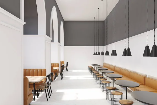 White and gray cafe interior — Stock Photo, Image