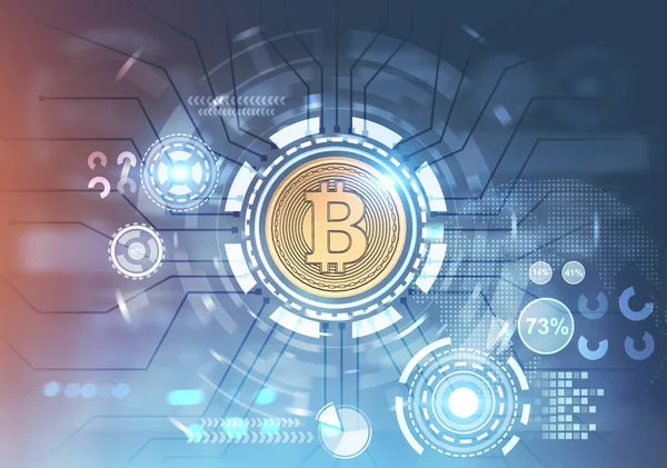 Bitcoin hud Schnittstelle abgeschwächt — Stockfoto