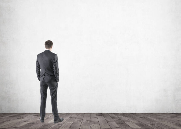 Businessman in an empty room