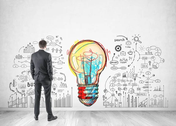 İşadamı, dikiz, iyi fikir