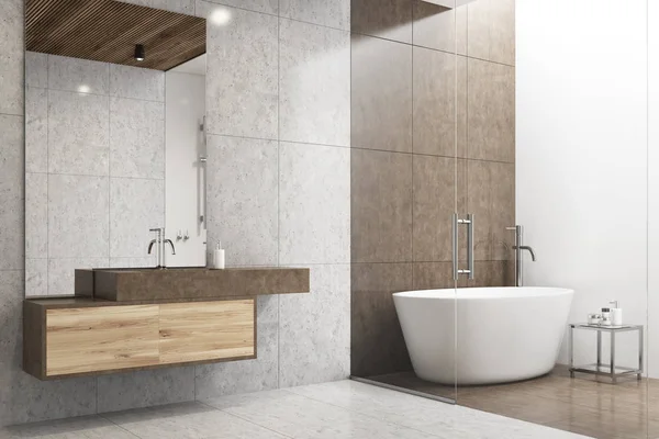 Gray and white bathroom corner — Stock Image Gray and white bathroom corner Stock Image