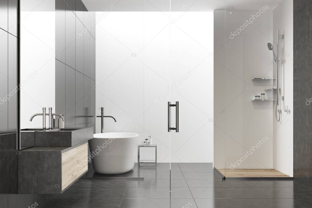 Fotos: baños blanco y negro | baño blanco y negro — Foto de stock