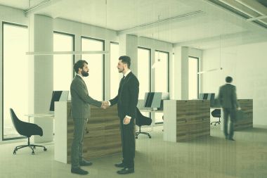 Açık alan office köşe, ahşap, beyazlar