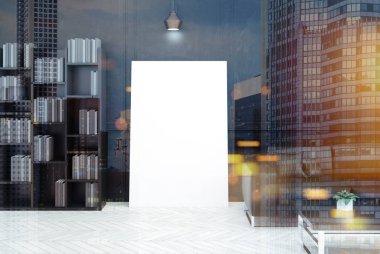 Siyah siyah oturma odası kanepe, tonda poster yan