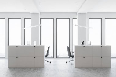 Açık alan ofis, beyaz Odacıklar yan beyaz