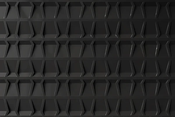 Quarto padrão geométrico preto vazio — Fotografia de Stock