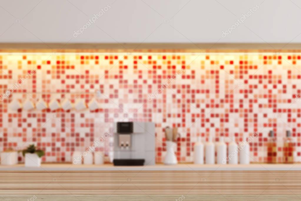 Red tile countertop