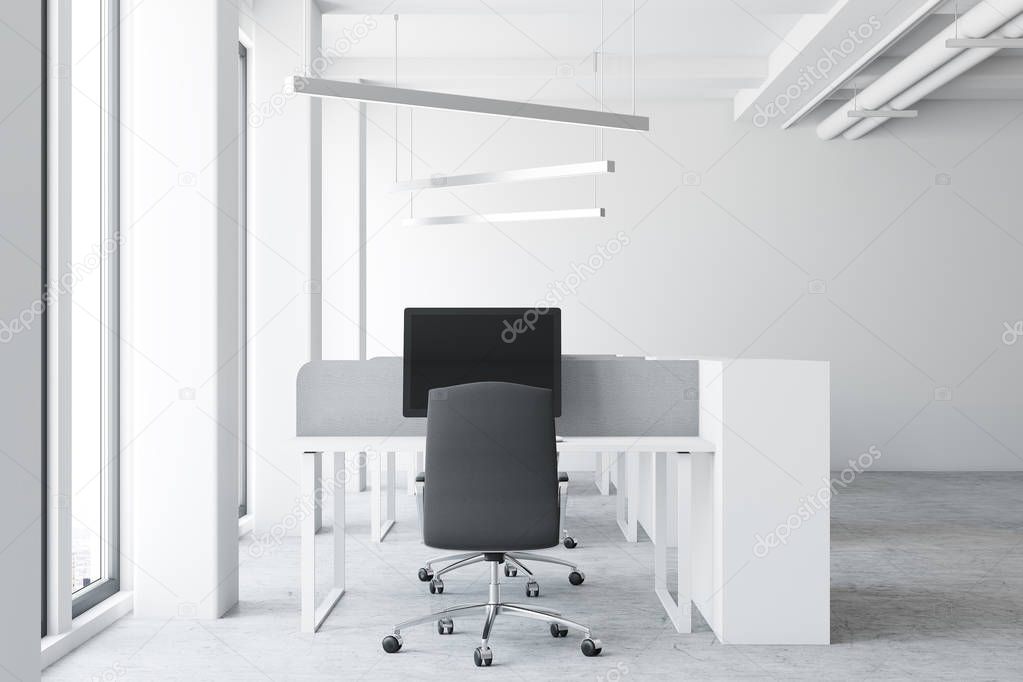 Modern white open space office