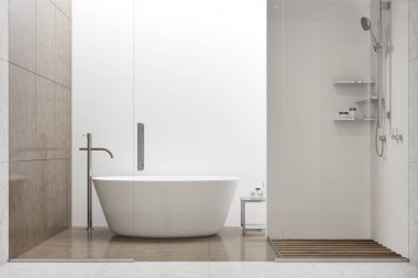 Gri ve beyaz banyo yakın çekim