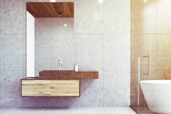 Bagno grigio con lavabo tonico — Foto Stock