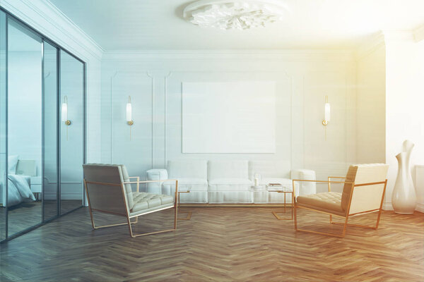 Плакат Белой комнаты ожидания и кресла тонированные
