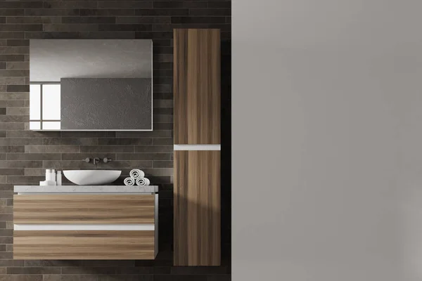 Bagno nero e in legno — Foto Stock