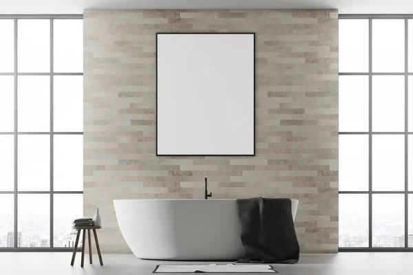 Λευκό και τούβλο μπάνιο, αφίσα — Φωτογραφία Αρχείου