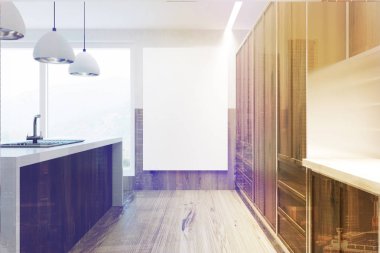 Koyu ahşap mutfak iç