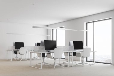 Modern beyaz ofis köşe