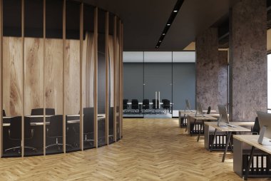 Gri loft ofis ve bekleme odası