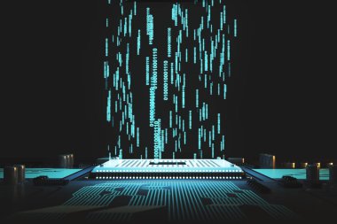 Circuit background with a processor clipart