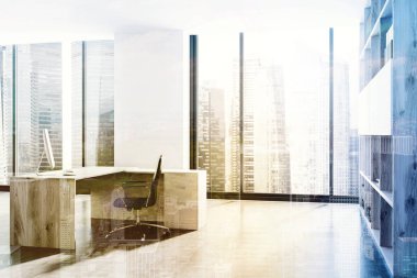 Modern CEO'su office, tonda yan görünüm