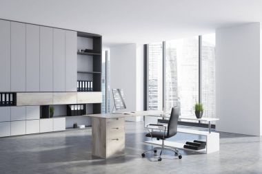 CEO office bir kitaplık ile