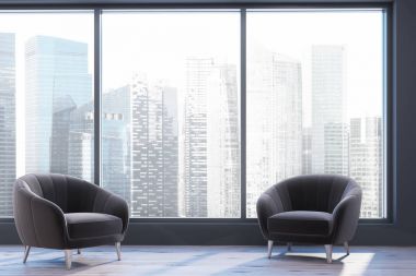 Panoramik oturma odası, iki koltuk