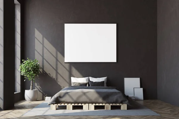 Dormitorio negro, frente de cartel horizontal —  Fotos de Stock