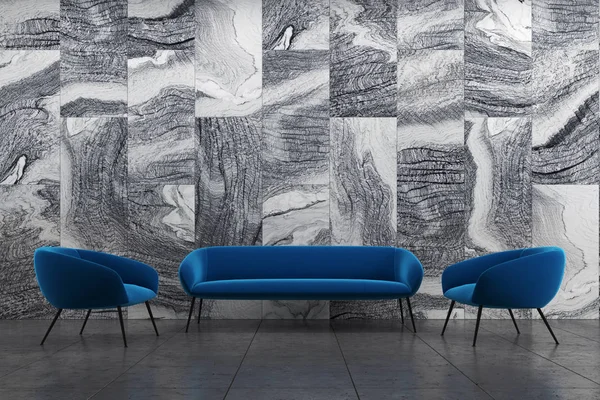 Mavi mermer oturma odası kanepe, koltuk