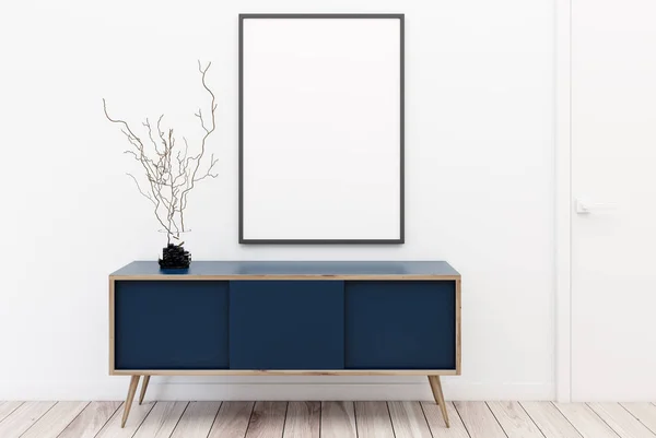 Commode bleue, poster, blanc — Photo