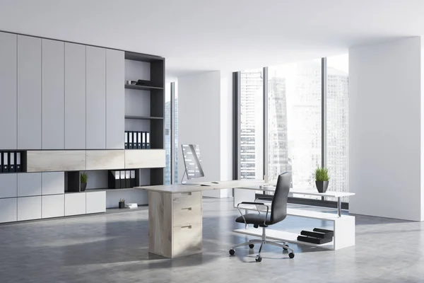 CEO office with a bookcase — Stock Photo, Image