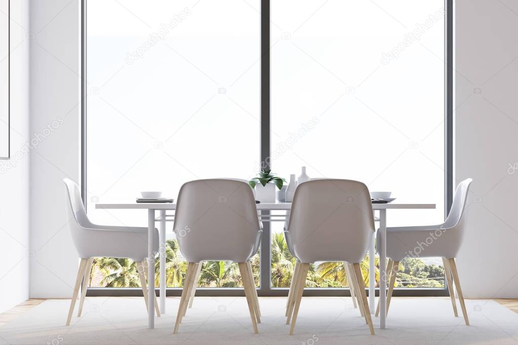 White minimalistic dining room