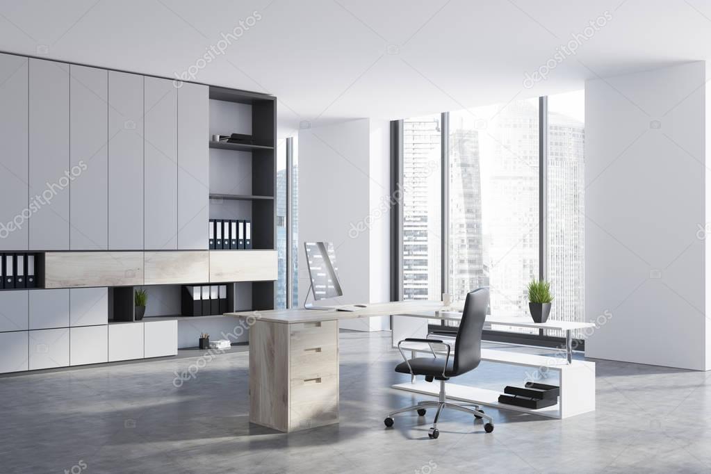 CEO office with a bookcase