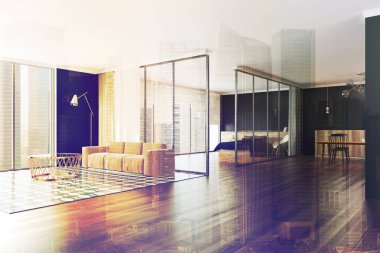 Tonda Modern siyah duvar daire köşe