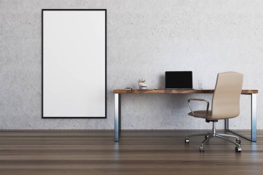 Beton duvar ev ofis, tablo ve poster